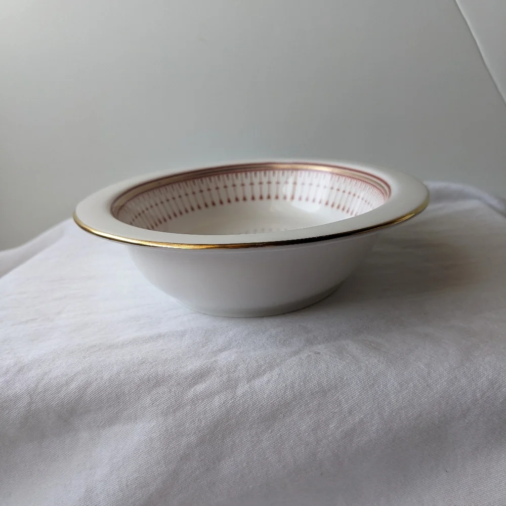Vintage Spode Kensington Bone China Red Gold Oval Serving Bowl